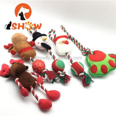 China Naturally Sustainable Dog Rope Toy Pet Chewable Rope And Plastic Dog Toy /Christmas Pet Toys for sale