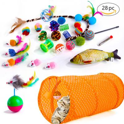 China Cat Kitten Toys Multi Viable Style Set Folding Toys from Cat Tunnels Interactive Cat Feather Toy Fluffy Mouse Crinkle Balls for sale