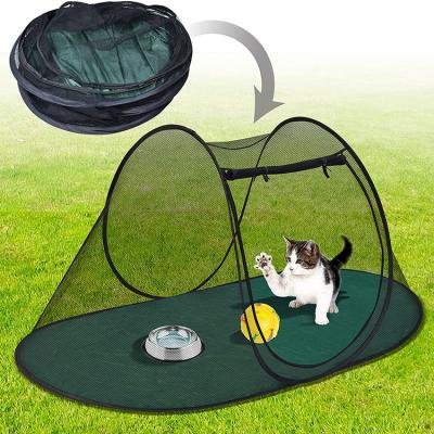 China Sustainable Large Size Cat Enclosure Foldable Mesh Cat Tent Breathable Easy Pop Up Cat Net Tent for sale