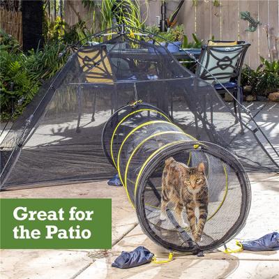 China Portable Tunnel Mesh Cat Enclosures Rabbit Theater House Indoor Game Tents Viable Outdoor Cat Tent Net Material for sale