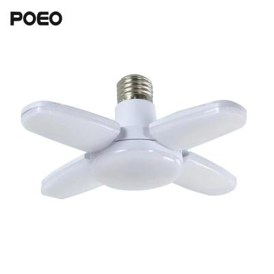 China New Home Business Led Super Mini Small Volume Folding Sheet Light E27B22 28W4+1 Four-leaf Garage Fan 5+1 Five-leaf Bulb for sale