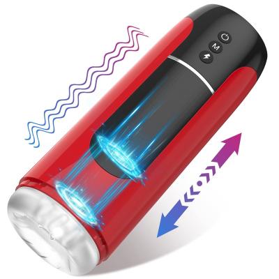 China Thrust and vibration modes Automatic Male Masturbator, Male Sex Toy with 7 Thrust and Vibration Modes Electric Pocket Pussy, Hands-Free Male Stroking Mastu for sale