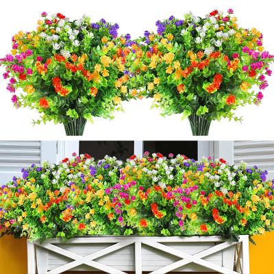 China Eco-friendly Artificial Flowers Outdoor Flowers For Decoration UV Resistant No Fade Faux Plastic Plants Garden Porch Window for sale