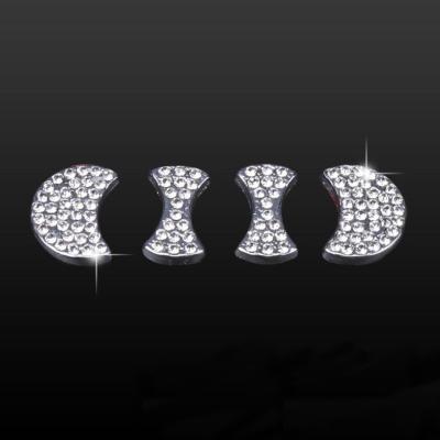 China 1 Pcs Luxury Car Styling Glitter Badge Logo Sticker Decal Car 3D Diamond Sticker Steering Wheel Front Rear Emblem Stickers for sale