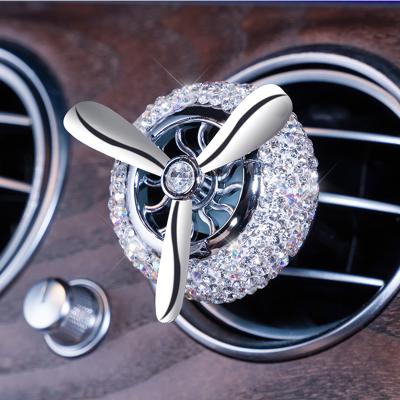 China Eco-friendly Car Air Freshener Vent Diffuser Vent Clip Scent Vintage Rhinestone Car Scent Odor Eliminator Air Force for sale