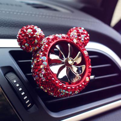 China Bling Creative Rhinestone Car Air Conditioner Air Conditioner Vent Decoration Flange Diamond Mickey Car Perfume Air Freshener Eco-friendly Beautiful for sale