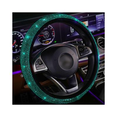 China Design Bling Crystal Glitter Rhinestones Universal Fashion full Diamond Car Steering Wheel Cover Diamond Car Accessory new for sale