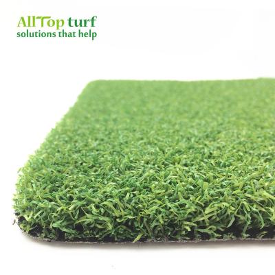 China Universal Green Ball Yard Golf Gate Areas PU Backing 15mm Two Tone Curly Monofilament Artificial Grass For Green Universal Golf Area Gateball Yard for sale