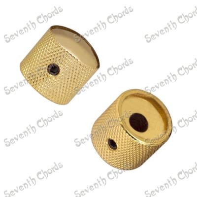 China Iron 4 Pcs of A Set Gold Fine Grain Metal Knurled Barrel Dome Bass Guitar Volume Tone Control Knobs Button / C-1004XW for sale