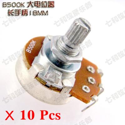 China 10 Pcs Full Size B500K long Split shaft 18mm ELectric Guitar Bass Volume Tone Pots Potentiometer B500K-D-18MM-10 for sale