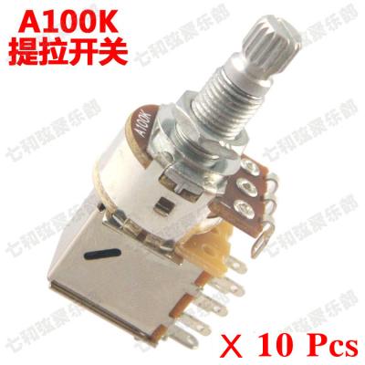 China 10 Pcs  A100K Electric Guitar Bass Push Pull Switch Control Pot Potentiometer TLKG-A100K TLKG-A100K-3 for sale