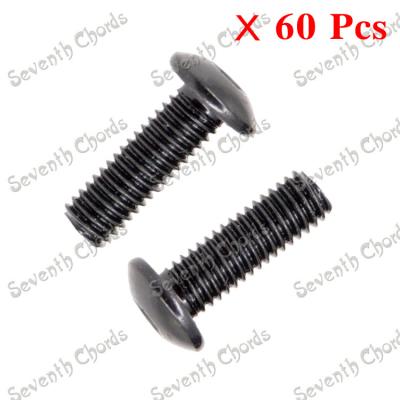 China Iron 60Pcs M5*17MM Tremolo Bridge Fine Tuning Screw Humbucker Pickup Polepiece Hex Screw for Guitar - Black Mushroom head for sale