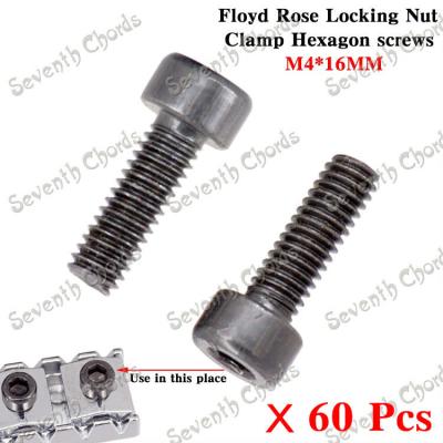 China Iron 60 Pcs Electric Guitar Locking Nut Clamp Hexagon screws For Tremolo Bridge System / M4*16MM - Black for sale