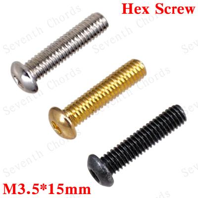 China Iron 12 Pcs M3.5*15mm Tremolo Bridge Hexagon Hex Screws for Electric Guitar for sale