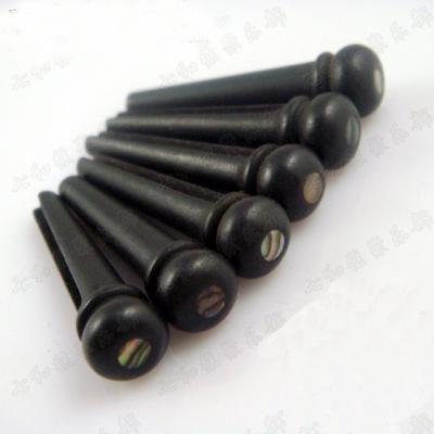 China Ebony 30 Pcs Black Acoustic guitar Bridge Ebony Pins With Pearl Shell Dot,guitar pressure string Nails Pin guitar parts for sale