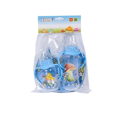 China Four-Piece Baby Tableware Set of Large and Medium Baby Bottle, Saliva Towel, and Bottle Brush for sale