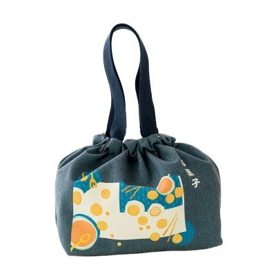 China Eco-friendly biodegradable reusable cotton canvas cotton lunch bag waterproof popular style recyclable materials bag for sale