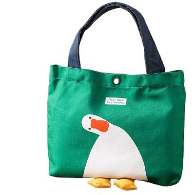 China Durable China Style Simple Design Cotton Travel Lunch Bag Modern Canvas Reusable Lunch Bag For Picnic for sale