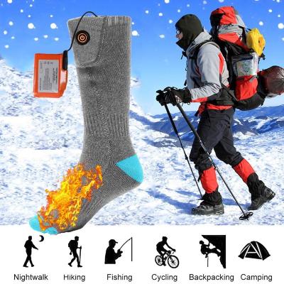 China Sustainable Rechargeable Electric Heated Socks 3.7V Battery Powered Heating Socks Winter Thermal Socks For Women Camping Increasing Ski Use for sale