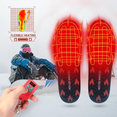 China Velvet+PU USB 2022 Battery Operated Electric Remote Control Foot Warmer Heated Insoles For Winter Outdoor Sport for sale