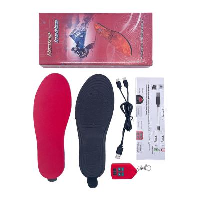 China Rechargeable Velvet +TPE+ EVA Heated Cuttable Insole USB Battery Powered Heated Insoles For Men And Women Shoes For Winter Outdoor Sports for sale