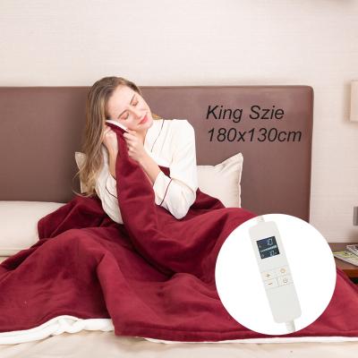 China Full Overheat Protection Body Warming Blanket 220V Electric With 10 Timers Temperature Adjustable And Machine Washable for sale