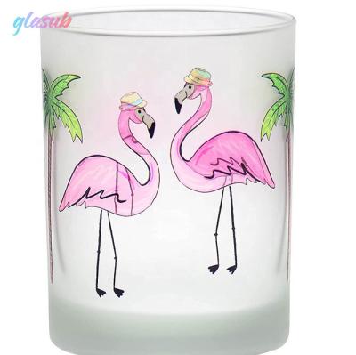 China Wholesale Custom Christmas Whiskey Custom Logo 300ml Glass Decorated Double Tumbler Old Fashioned Frosted Glasses for sale