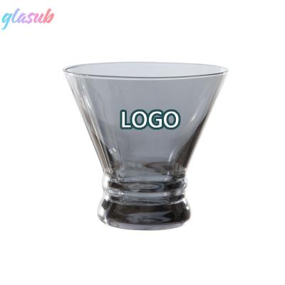 China Wholesale 8oz Sublimation Ice Cream Glass Cups Custom Logo Clear Blank Martini Wine Glass Cups Cocktail Glass Cup for Bar Party and Wedding for sale