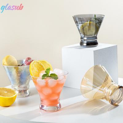 China Wholesale 8oz Cocktail Glass Cup Sublimation Ice Cream Cup Martini Wine Glass Conical Clear Empty Cups For Bar Party for sale