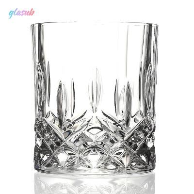 China Classic Whiskey Glass with Thick Bottom Customized 300ml Creative Transparent Diamond Glasses Sublimation Whiskey Glass with Thick Bottom for Bar Party Wedding for sale