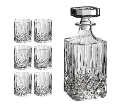 China Classic Whiskey Glass With Custom Clear Glass Cup Crystal Glass Whiskey Set Gift Wholesale Premium Thick Bottom 300ml Whiskey Glass With Wooden Box As Gifts For Men for sale