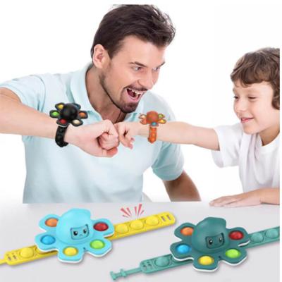 China Children Wiggle Spinner Octopus Spinning Wristband Lightweight Automatic Fingertip Toy Anti-Stress Waterproof Wristband Silicone Push Bubble Kids Play for sale