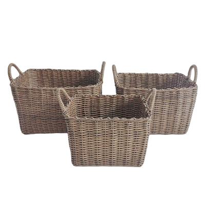 China Sustainable Factory Professional Food Woven Storage Basket Mesh Storage Basket With Handle for sale