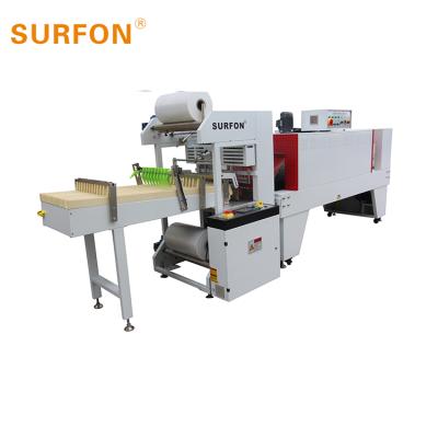 China Automatic CLOTHING Sleeve Shrink Wrap Machine Special Designed For Tape With Heat Shrink Tunnel for sale