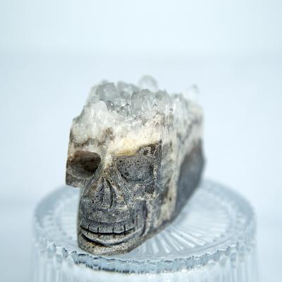 China Jiangsu Wholesale Natural Crystal Stone Skulls Group Rough Hand Carved Crystal Skulls Natural Quartz For Decoration for sale