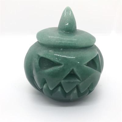 China Interesting Jiangsu Crystals Healing Stones Carved Halloween Stone Pumpkin Carving Crafts For Holiday Decoration Gift for sale