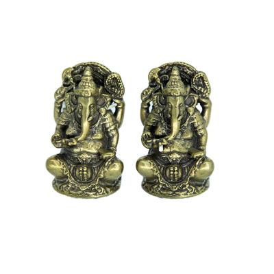 China China Wholesale Custom Large Golden Hand-carved Brass Statue Of Hindu God Ganesha Outdoor Decoration for sale