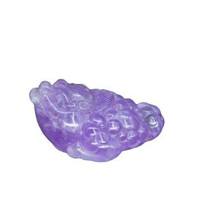 China China Wholesale Hand Carved Natural Amethyst Toad Carving Folk Crafts Home Furnishings Carved Crystal Crafts for sale