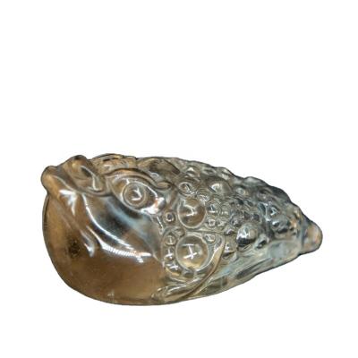 China Jiangsu Wholesale Hand Carved Natural Dark Citrine Toad Carving Folk Crafts Home Furnishings Carved Crystal Crafts for sale