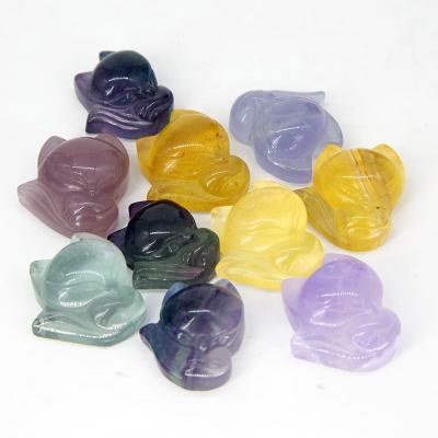 China China wholesale high quality fluorite crystal fox colorful rainbow reiki cut crystal fox for sale for sale