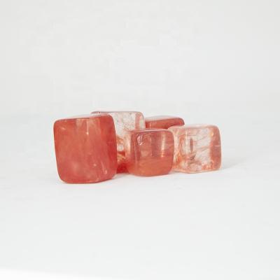 China Wholesale Quality Quartz Healing Fused Red Quartz Square Stone From China for sale