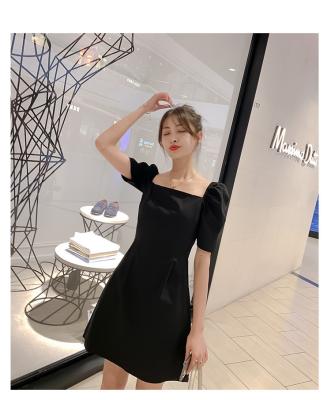 China Anti-static bubble sheath 2022 summer style a-line skirtdress with neck slim a-line dress for women for sale