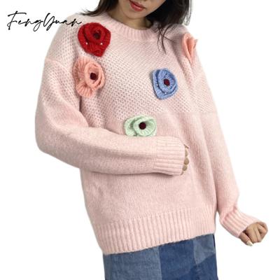 China Anti-wrinkle stylish casual fashion knitted jacquard sweater pullovers fall plus size sweaters for sale