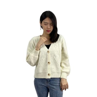 China Custom Fleece Sweaters Knitted Wool Cashmere Sweater Anti-Wrinkle Cardigan Button Open Front for sale