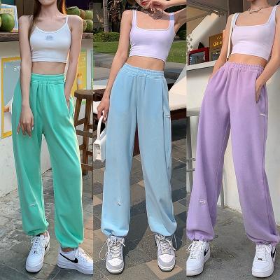 China Wholesale Custom Elastic Waist Women New Fashion Anti-wrinkle Cotton Girls Casual Pants Shrink Foot Pants For Women for sale