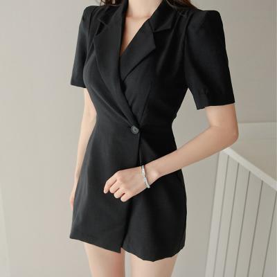 China New QUICK DRY elegant ladies fashion dress design elegant women Korean summer style ladies overalls suit dress overalls with button for sale