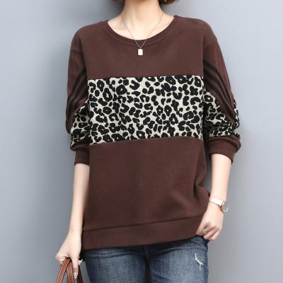 China New Fashion Anti-Wrinkle Leopard Print Sweatshirts Lady Hoodies Long Sleeve Casual Patchwork Leopard Oversized Hoodies Women Sweater for sale