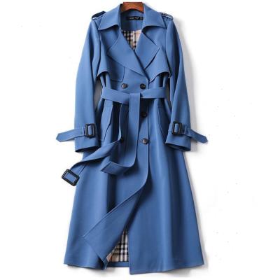 China Ditch Coat Breathable Solid Color Oversized Double Breasted Anorak Overcoat High Quality Winter Long Ditch Coat For Women for sale