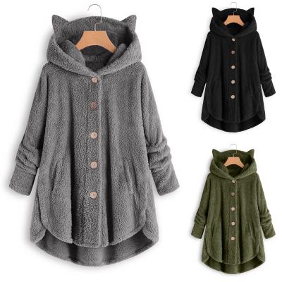 China New Arrivals New Arrivals Breathable Oversized Korean Style Coat Soft Female Oversized Wool Woolen Coat Women Autumn Winter Hoodies Jacket for sale