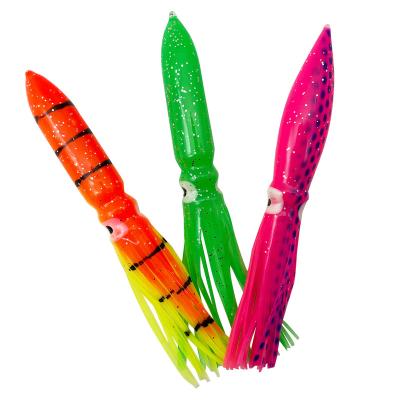 China Big Rubber Squid Lure 4Cm 18cm 200Mm Luminous Soft Plastic Octopus Lure Jig Squid Skirt Bait for sale